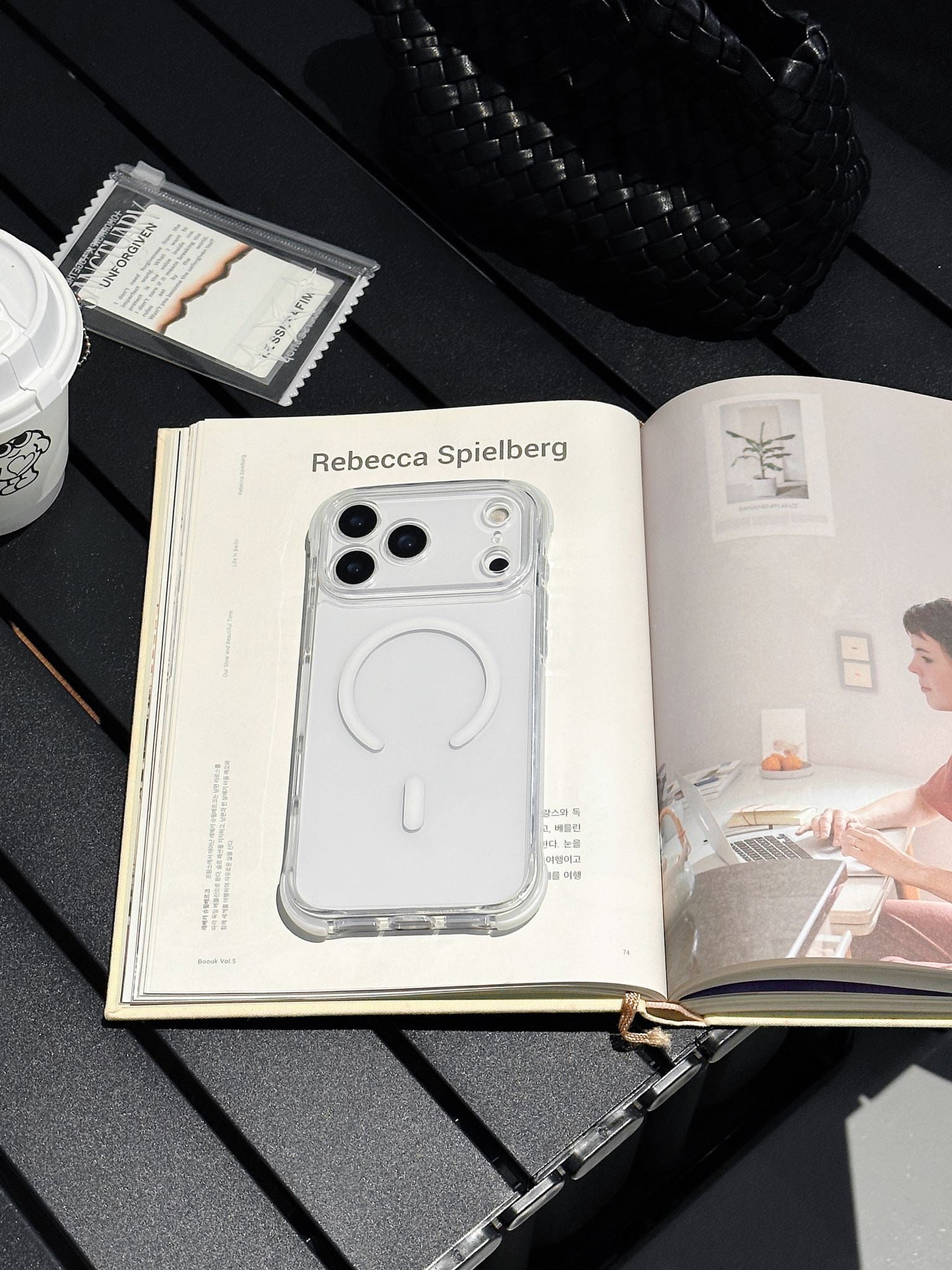 iPhone 16 CrystalGuard MagSafe Clear Shockproof Bumper Case [White]