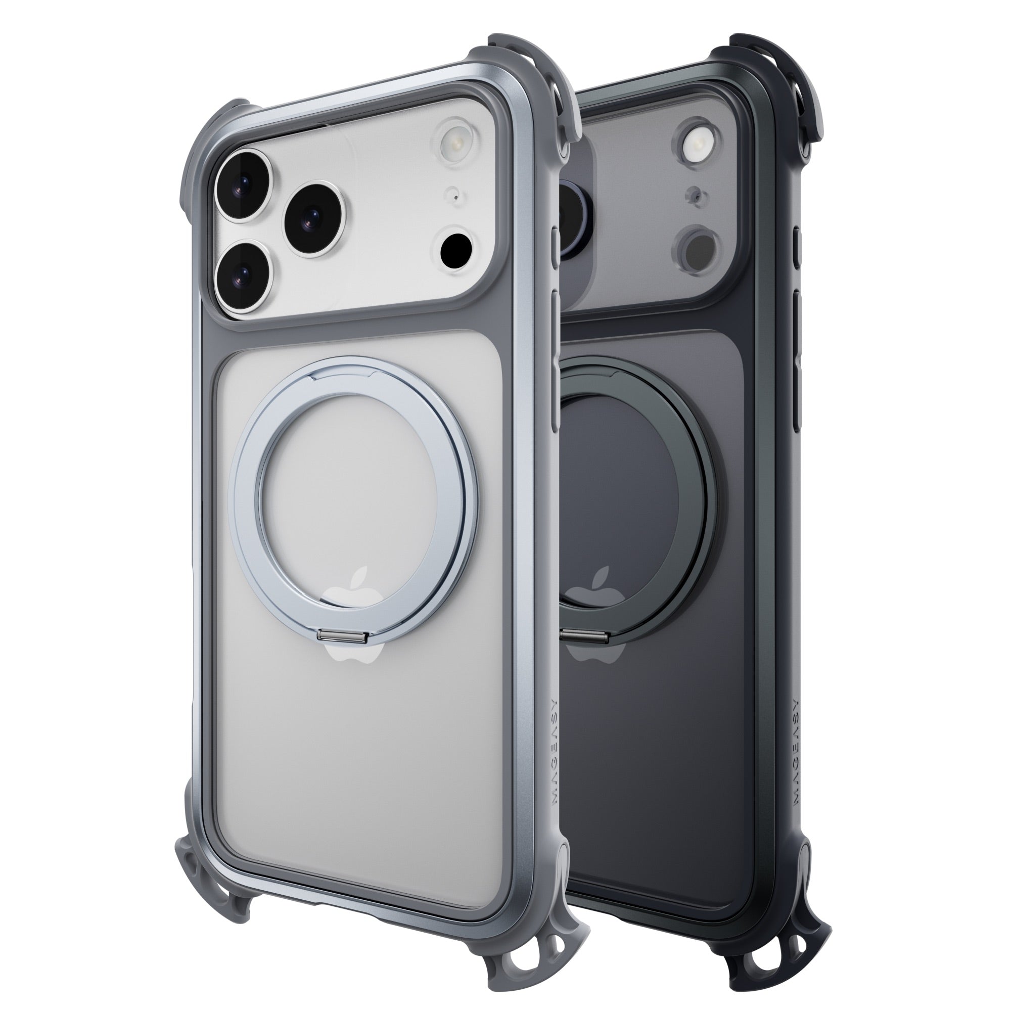 MAGEASY Odyssey Ultra M 360 Stand with Lanyard MagSafe Rugged Case - iPhone 17 Pro Max - Mist/Gray
