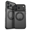 iPhone 17 Pro Premium Matte MagSafe 360° Rotating Ring Stand Case [Black] - Black