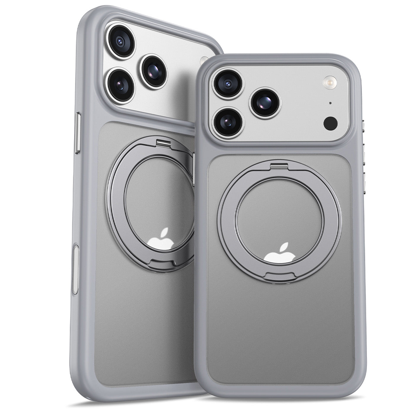 iPhone 17 Pro Premium Matte MagSafe 360° Rotating Ring Stand Case [Grey]