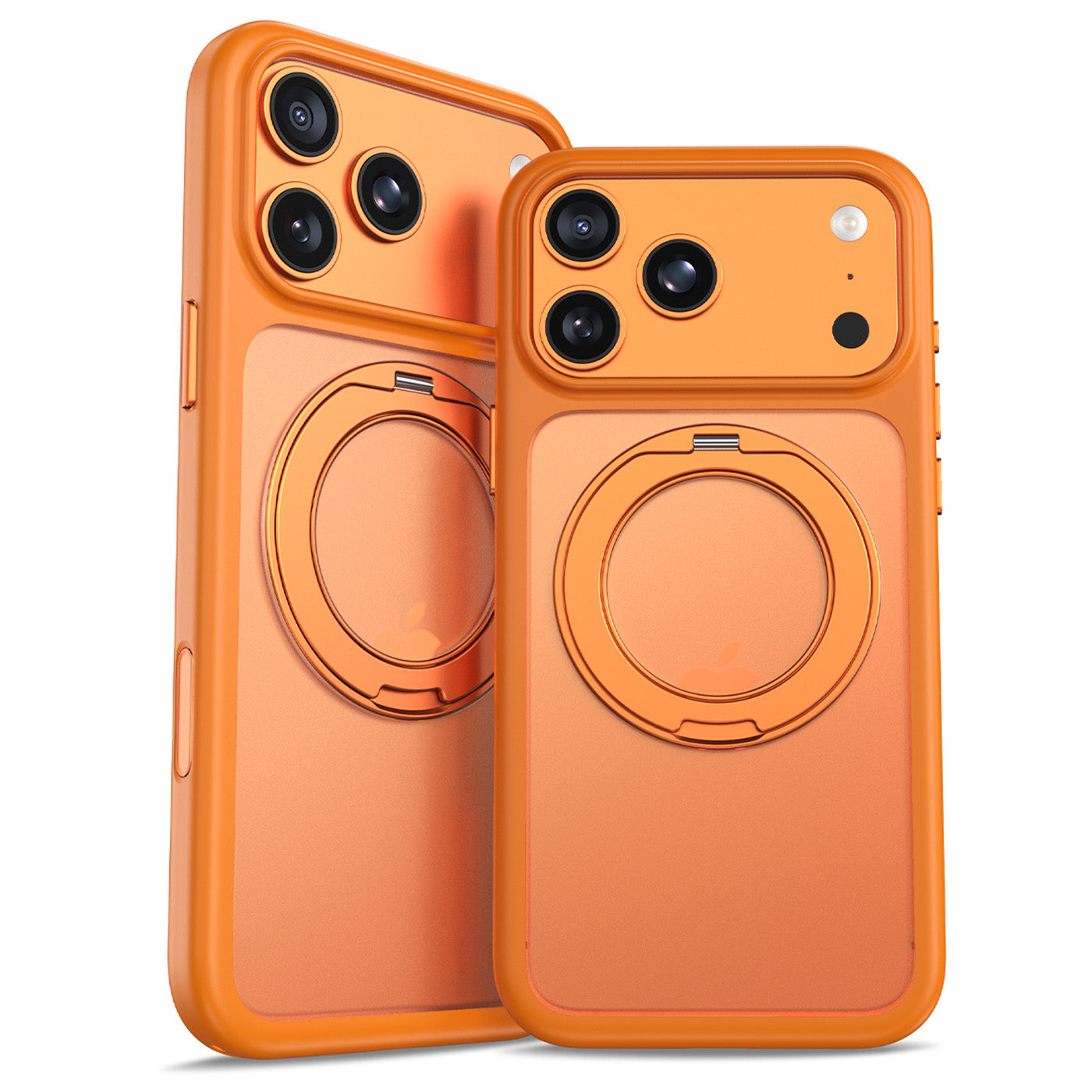 iPhone 17 Pro Max Premium Matte MagSafe 360° Rotating Ring Stand Case [Orange]