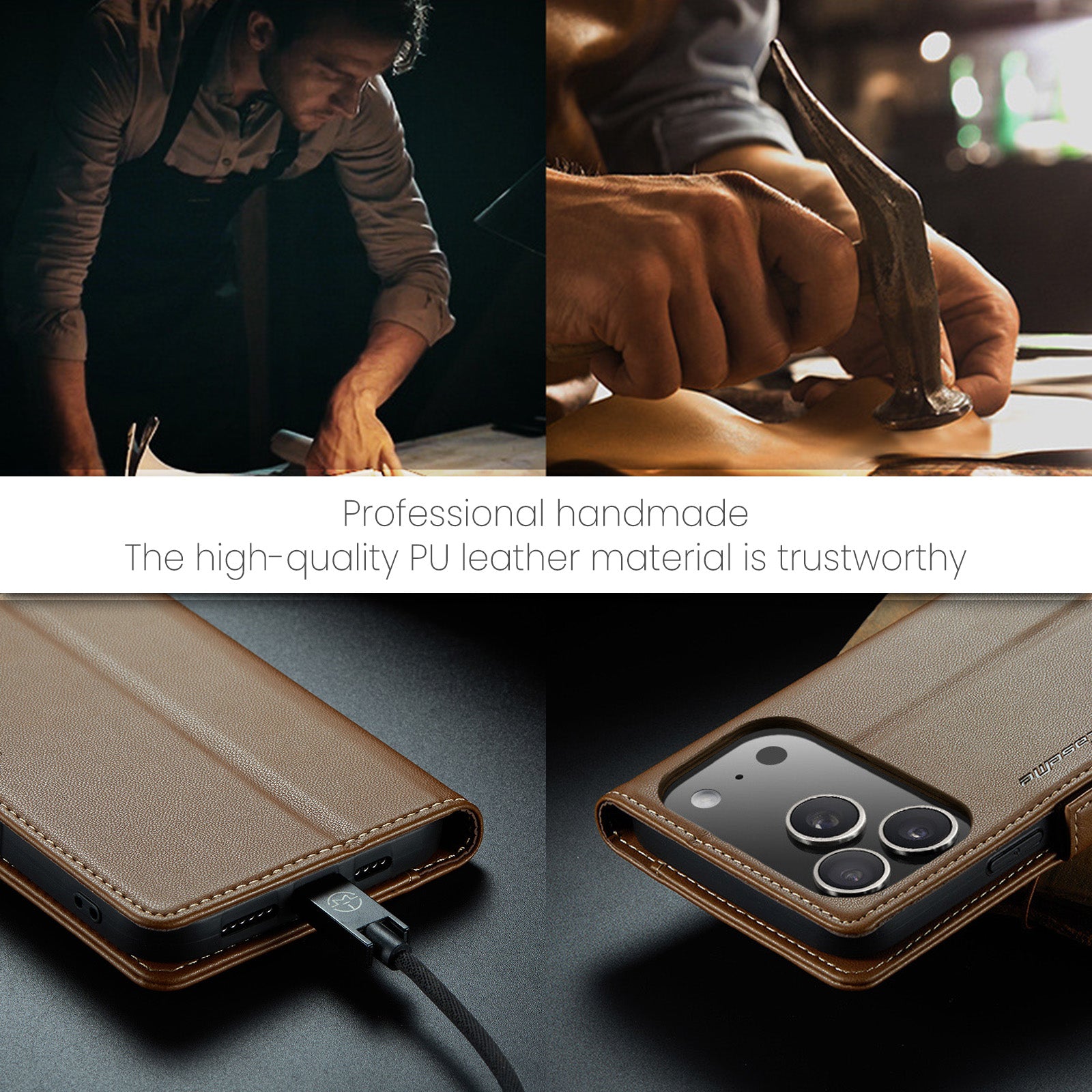 Apple iPhone 17 Pro Max CaseMe Retro Wallet Case [Brown]