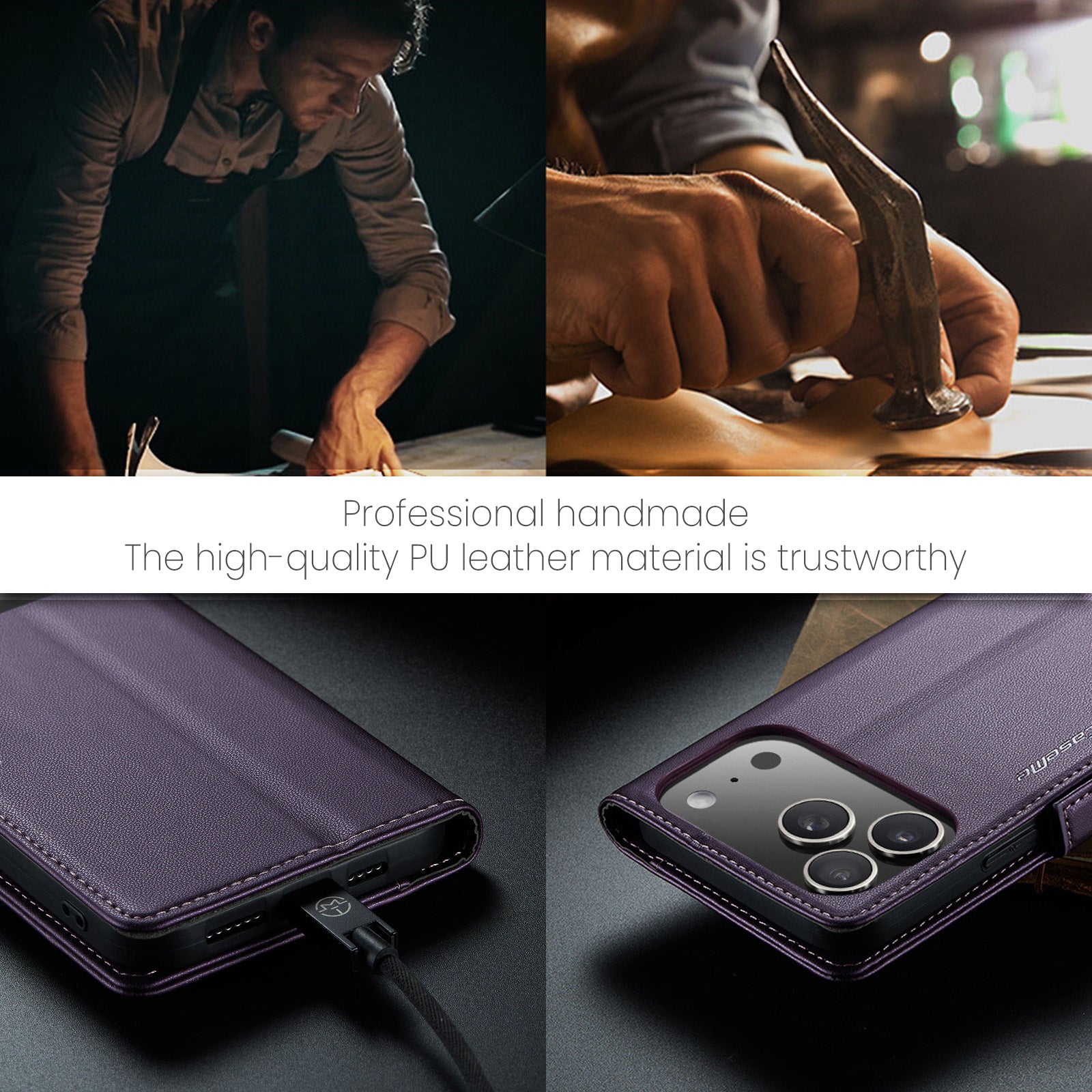 Apple iPhone 17 Pro CaseMe Retro Wallet Case [Purple]