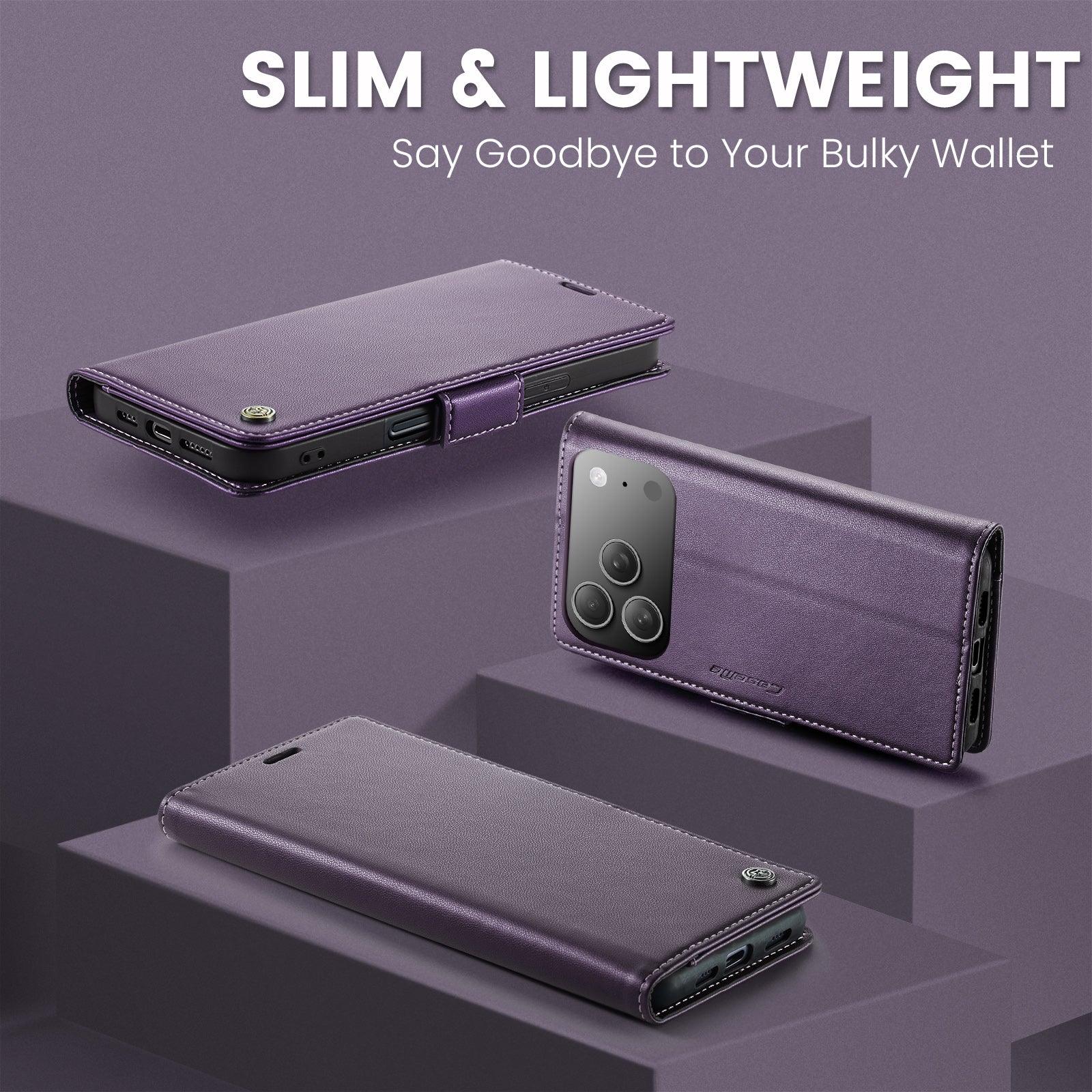 Apple iPhone 17 Pro CaseMe Retro Wallet Case [Purple]