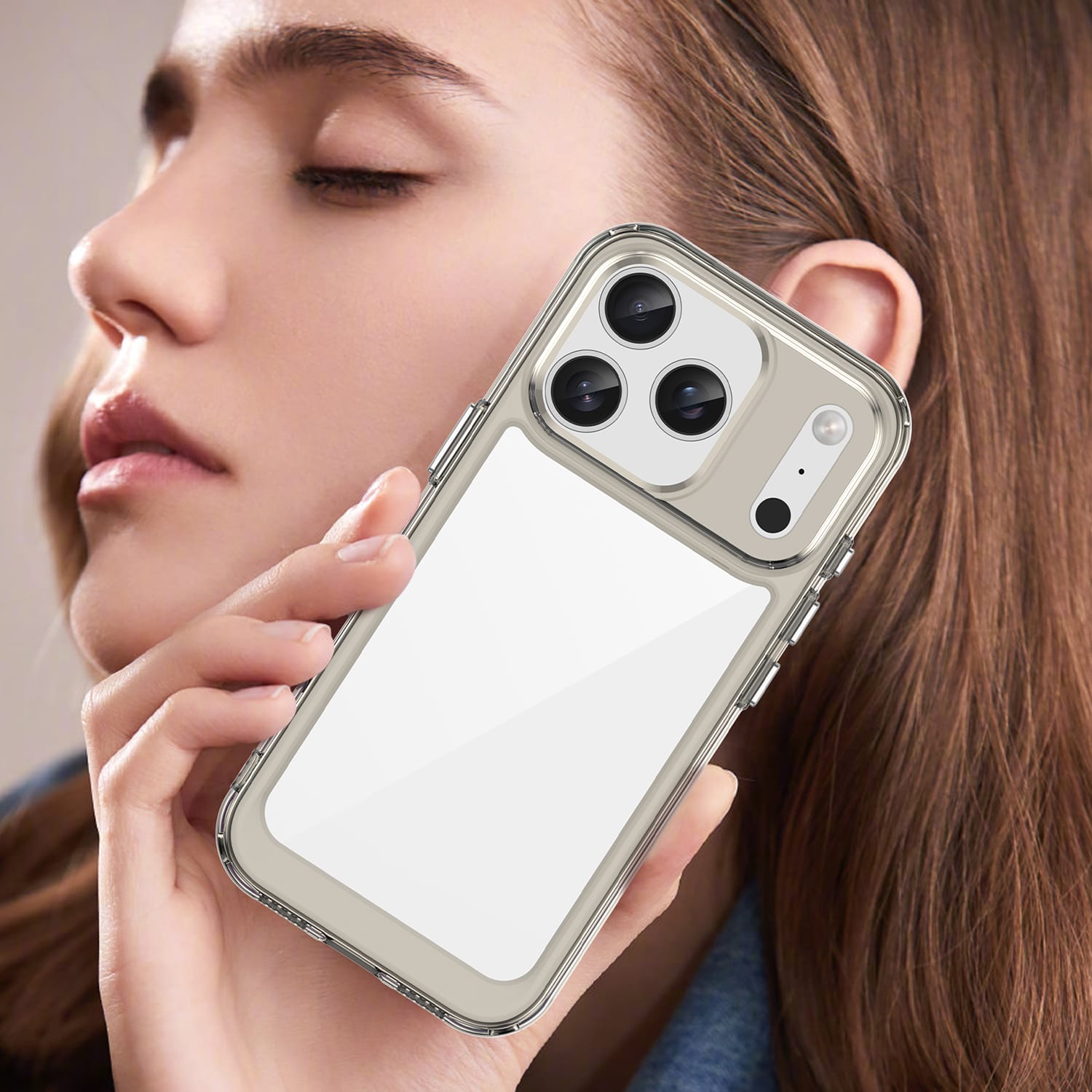 Apple iPhone 17 Pro Soft TPU Bumper Case [Clear Grey]