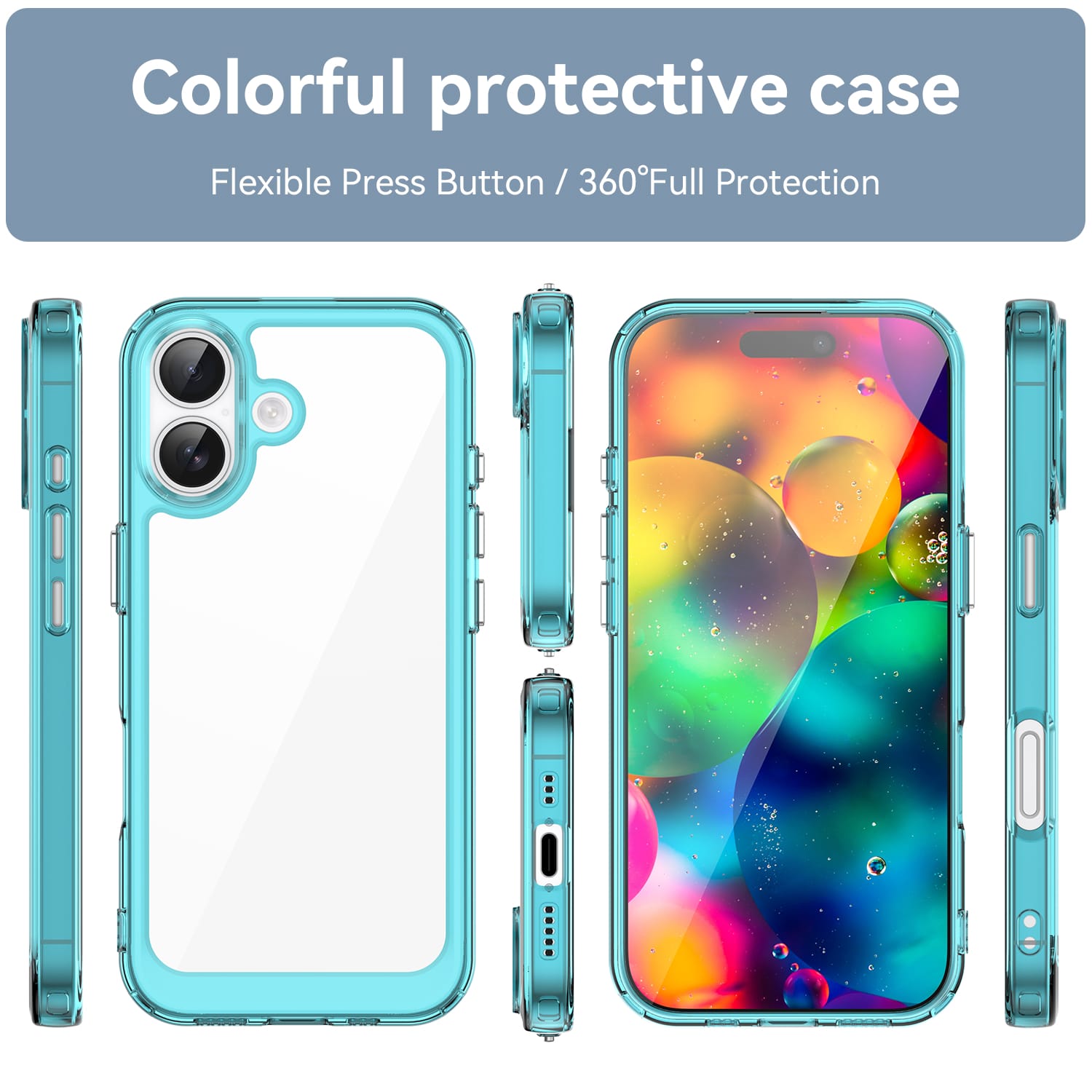 Apple iPhone 17 Soft TPU Bumper Case [Clear Blue]