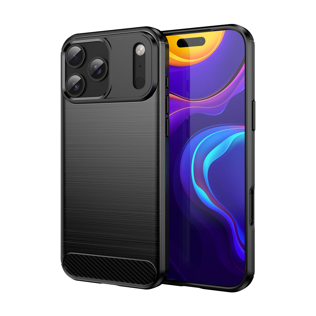 iPhone 18 Pro Max / 17 Pro Max Carbon Fibre TPU Case Slim Shockproof Cover Black