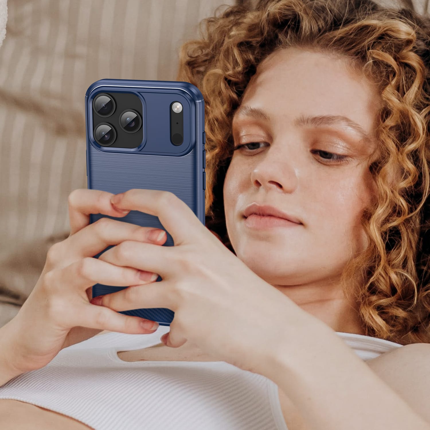 Apple iPhone 17 Pro Max Carbon Fibre Brushed Case [Navy]