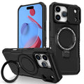 iPhone 17 Pro Max MagSafe Case with Sliding Camera Cover & Ring Stand [Black] - Black