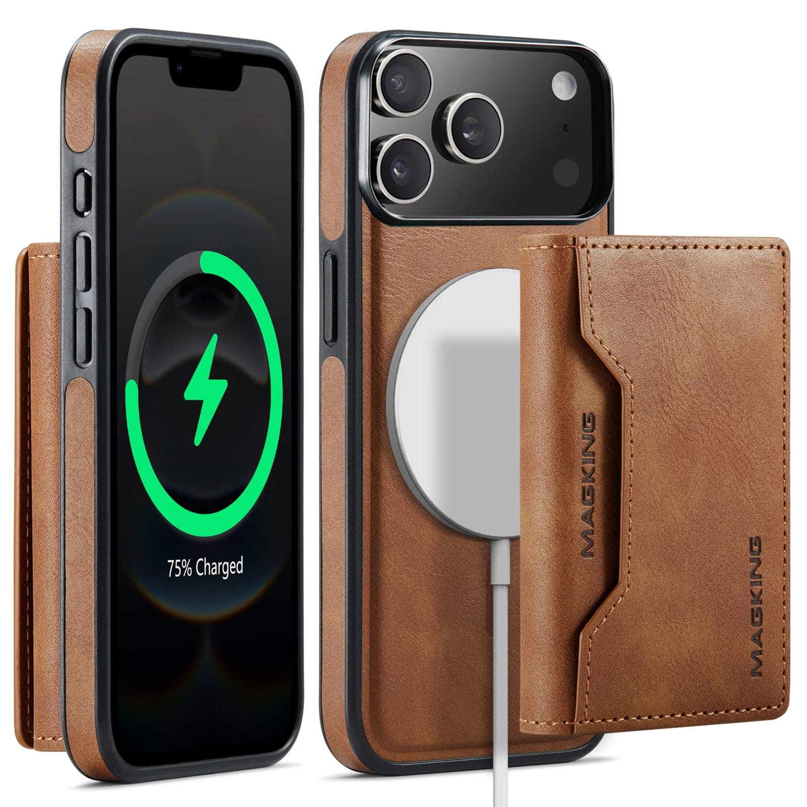 iPhone 18 Pro Max / 17 Pro Max DG.Ming MagSafe Wallet Case [Brown]