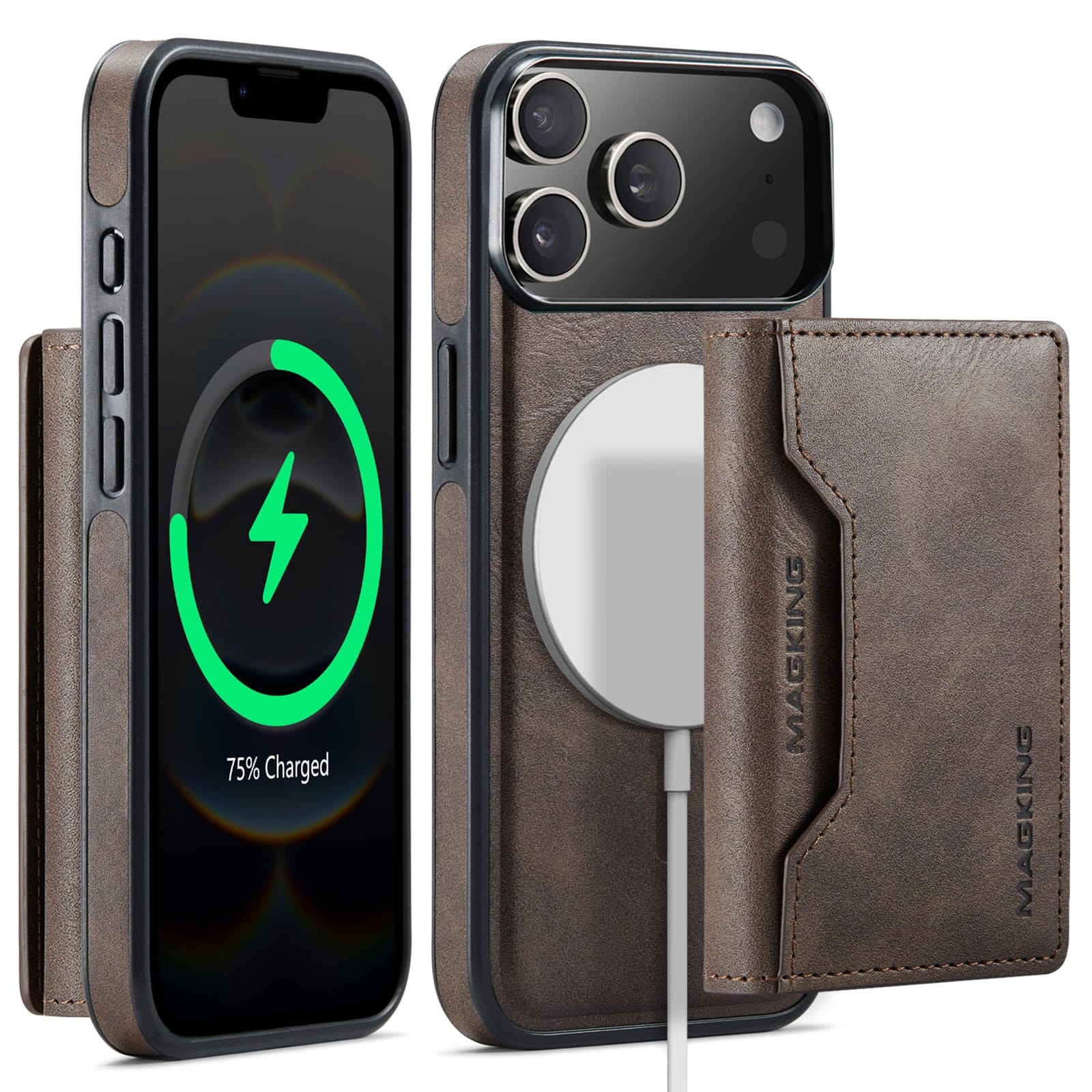 iPhone 18 Pro Max / 17 Pro Max DG.Ming MagSafe Wallet Case [Coffee]
