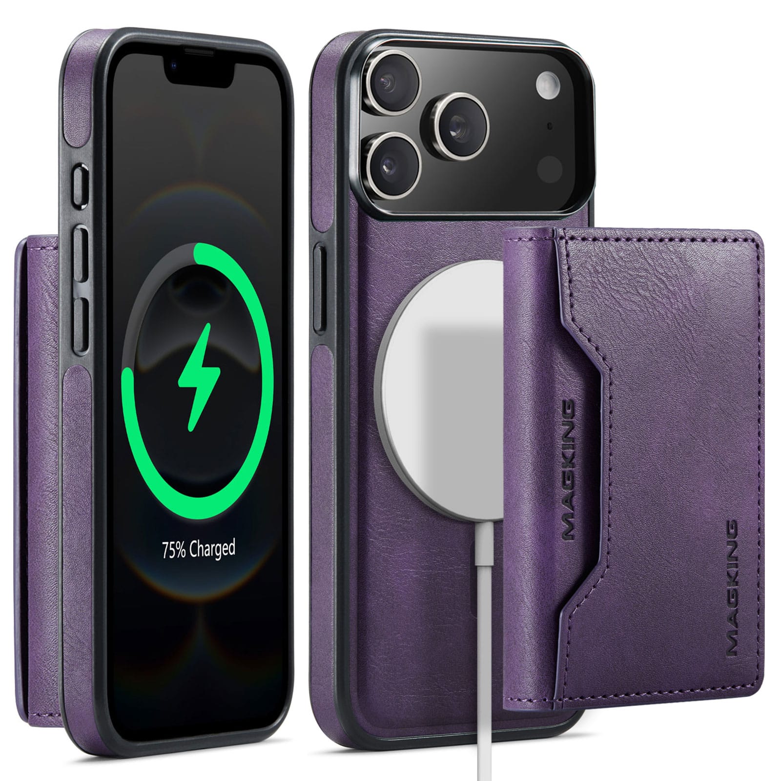 iPhone 18 Pro Max / 17 Pro Max DG.Ming MagSafe Wallet Case [Purple]