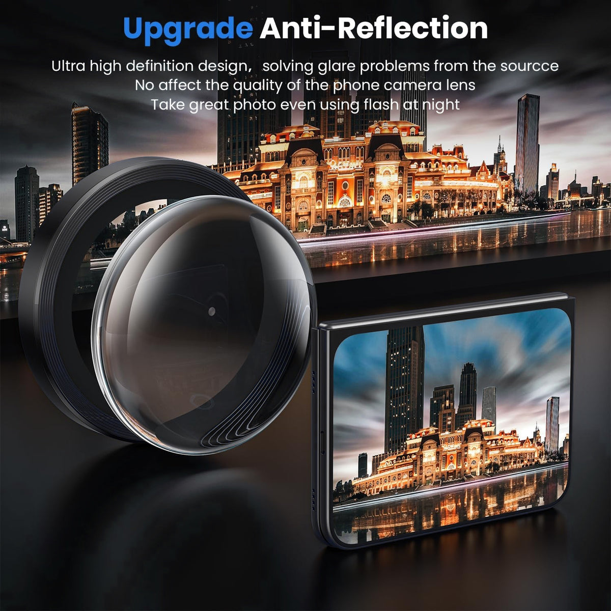 iPhone Duo Eagle Eye AR+AF Camera Lens Protector with Removal Tool [Black]