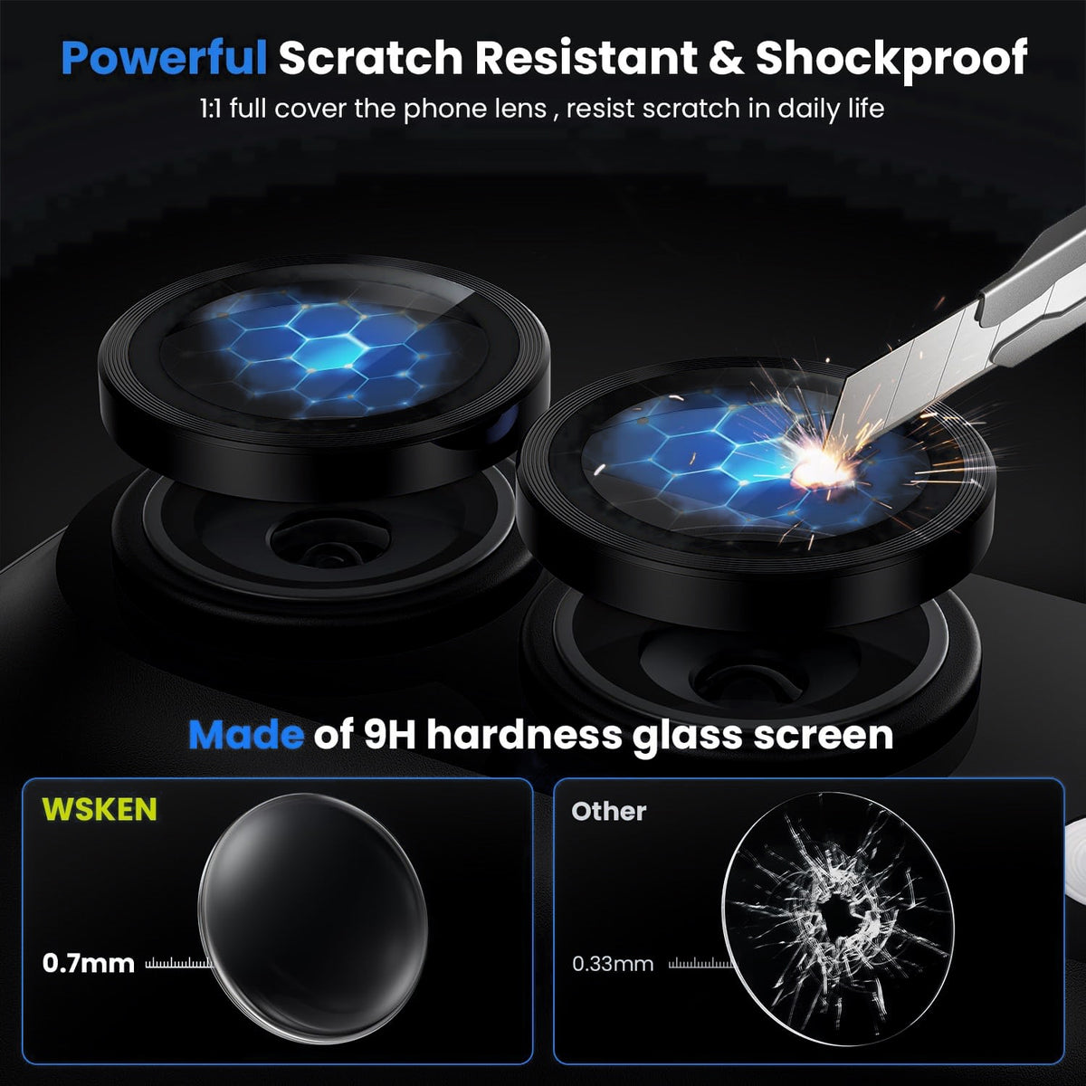 iPhone Duo Eagle Eye AR+AF Camera Lens Protector with Removal Tool [Black]