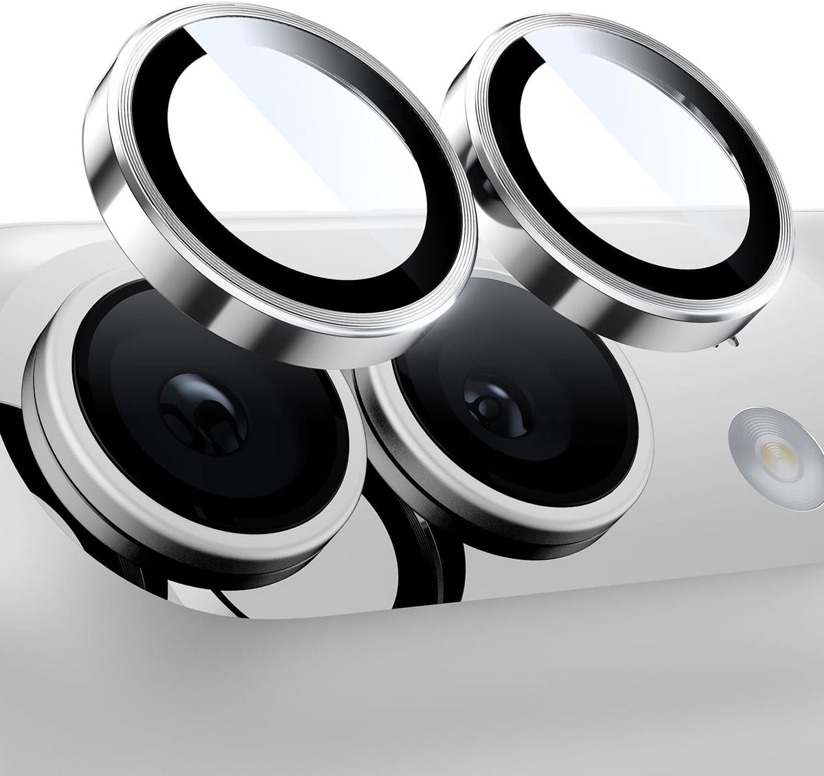 iPhone Duo Eagle Eye AR+AF Camera Lens Protector with Removal Tool [Silver]