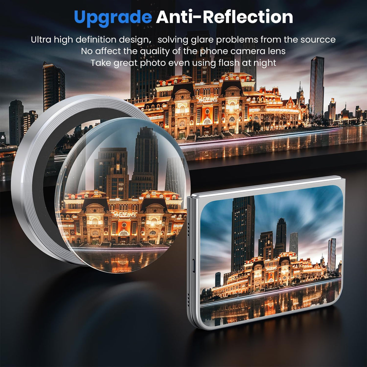iPhone Duo Eagle Eye AR+AF Camera Lens Protector with Removal Tool [Silver]