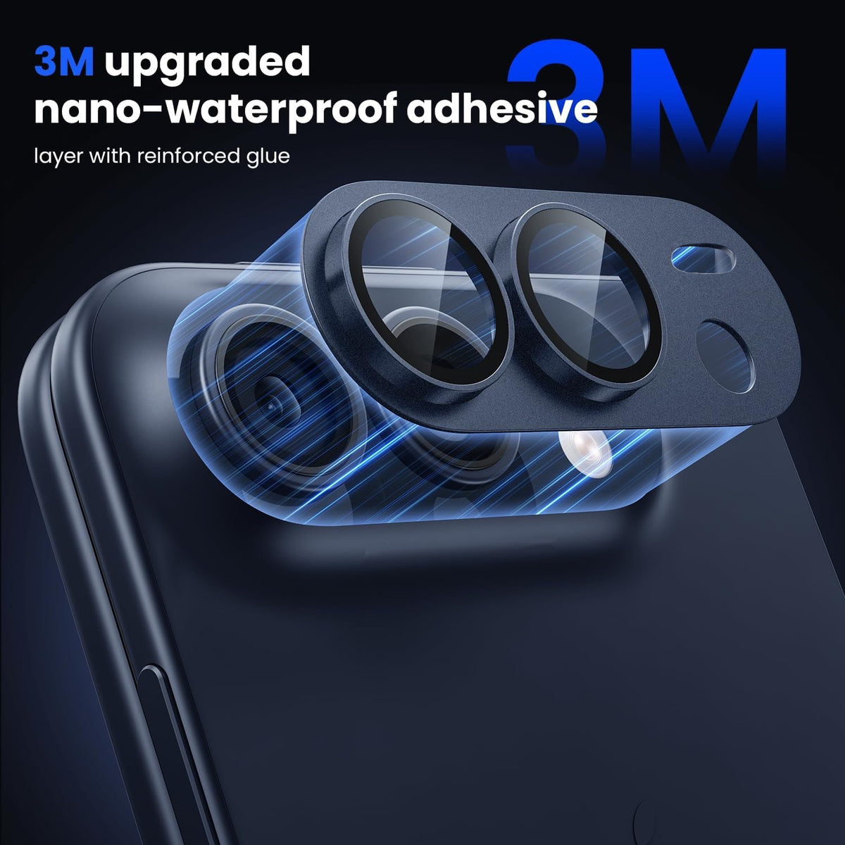 iPhone Duo AR+AF Matte Alloy Camera Island Lens Protector [Blue]