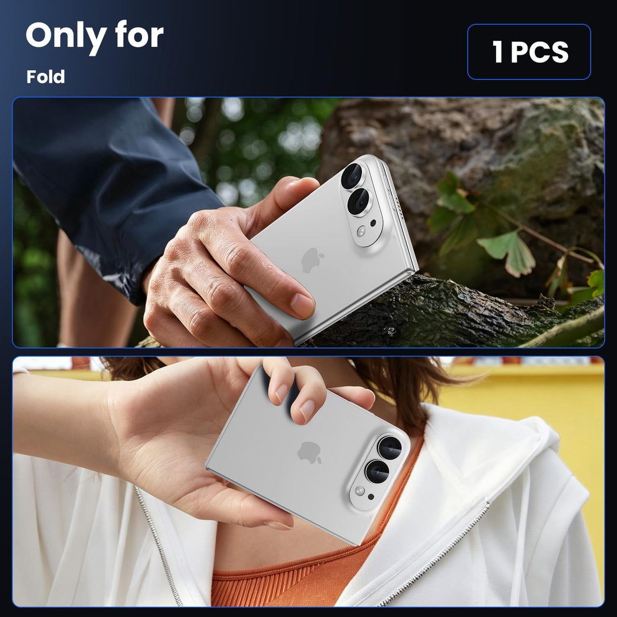 iPhone Duo AR+AF Matte Alloy Camera Island Lens Protector [Silver]