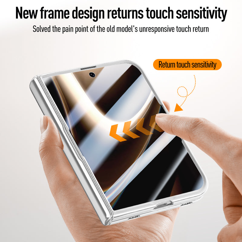 iPhone Duo Clear Magnetic Case - 360° Rotating Ring Stand & Hinge Shield [Silver]