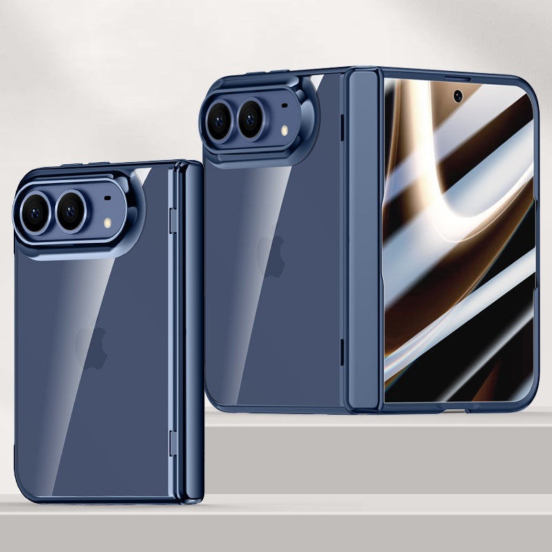 iPhone Duo Clear MagSafe Hinge Case with Built-in Tempered Glass [Blue]