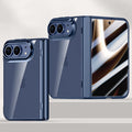iPhone Duo Clear MagSafe Hinge Case with Built-in Tempered Glass [Blue] - Blue
