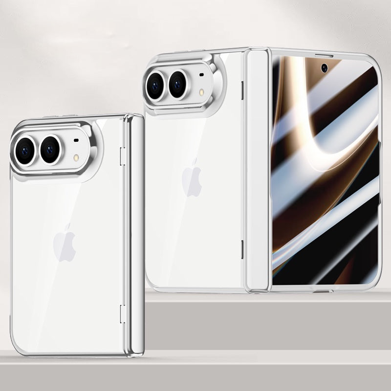 iPhone Duo Clear MagSafe Hinge Case with Built-in Tempered Glass [Silver]