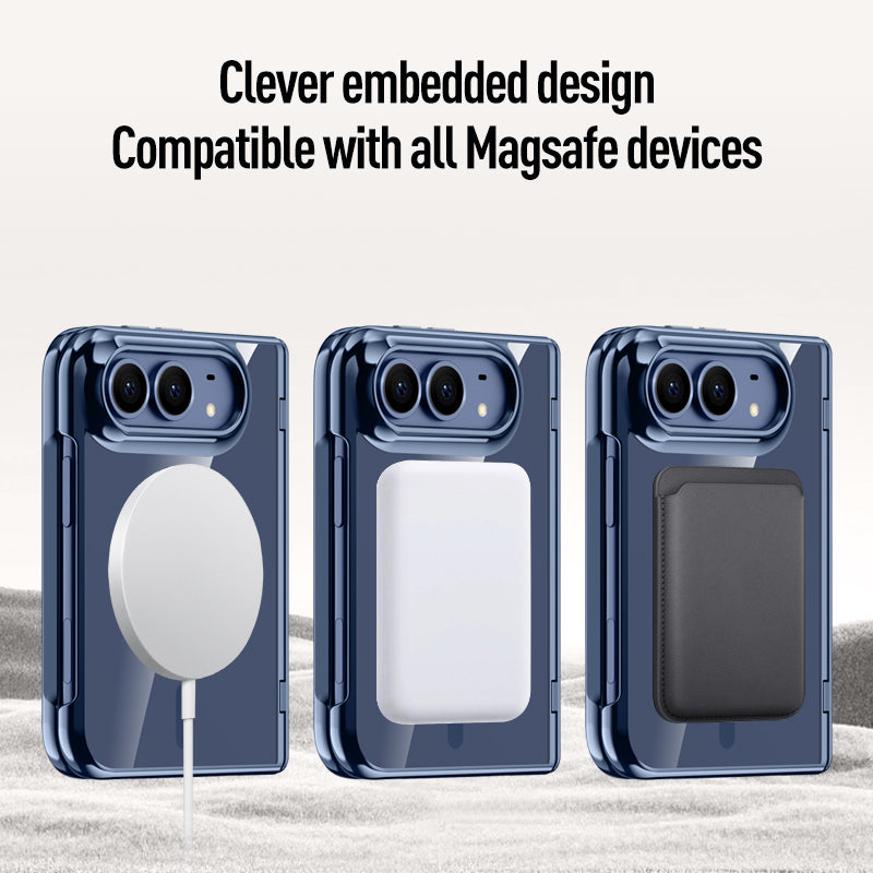 iPhone Duo Clear MagSafe Hinge Case with Built-in Tempered Glass [Black]
