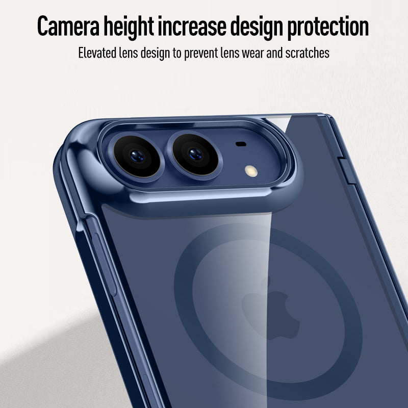 iPhone Duo Clear MagSafe Hinge Case with Built-in Tempered Glass [Black]