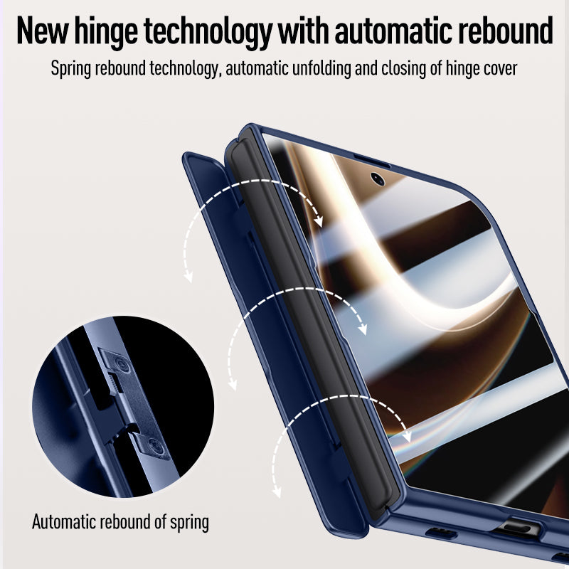 iPhone Duo Magnetic Skin-Feel Case - Hinge Shield & Lens Ring Stand [Black]