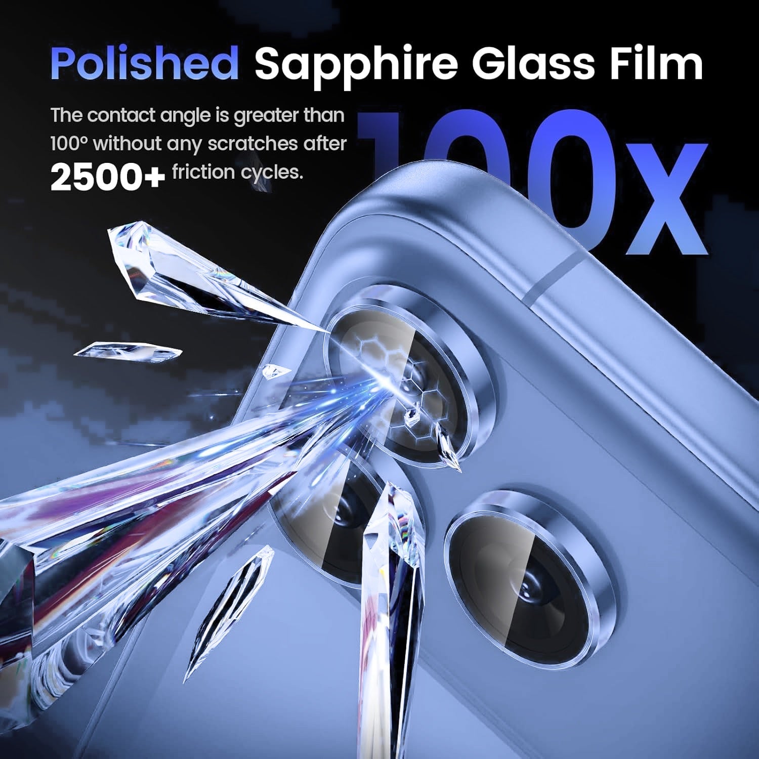 iPhone 18 Pro / Pro Max Eagle Eye AR+AF Camera Lens Protector with Removal Tool [Light Blue]