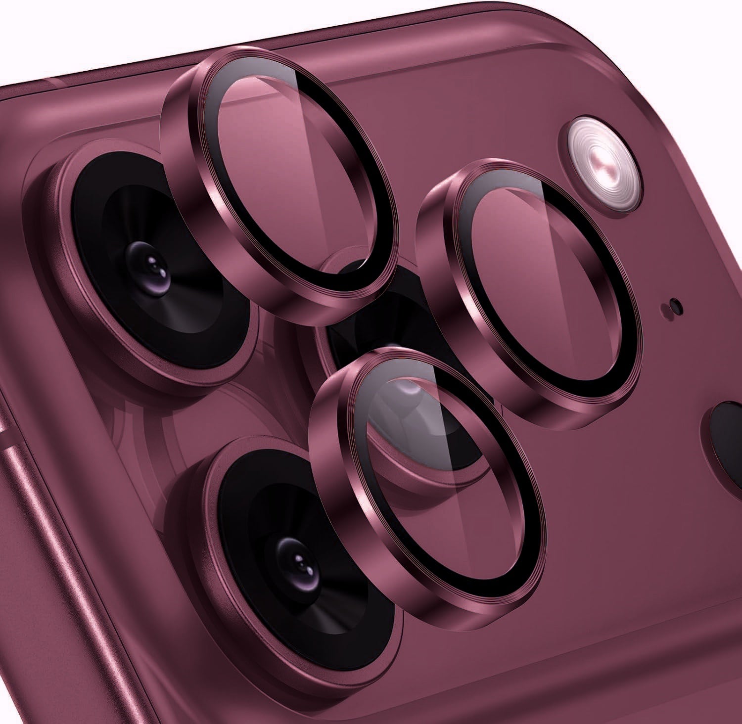 iPhone 18 Pro / Pro Max Eagle Eye AR+AF Lens Protector with Removal Tool [Dark Cherry]