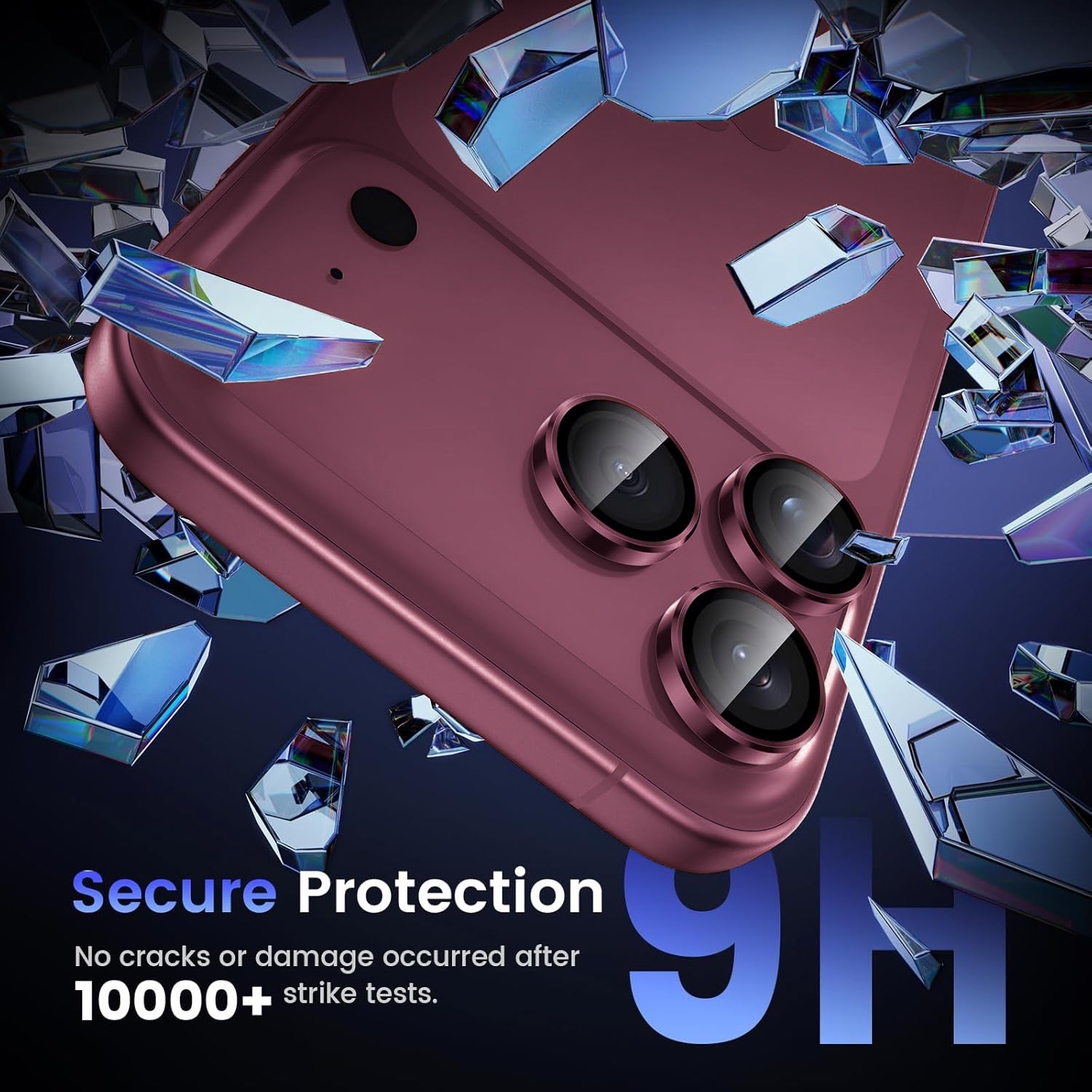 iPhone 18 Pro / Pro Max Eagle Eye AR+AF Lens Protector with Removal Tool [Dark Cherry]