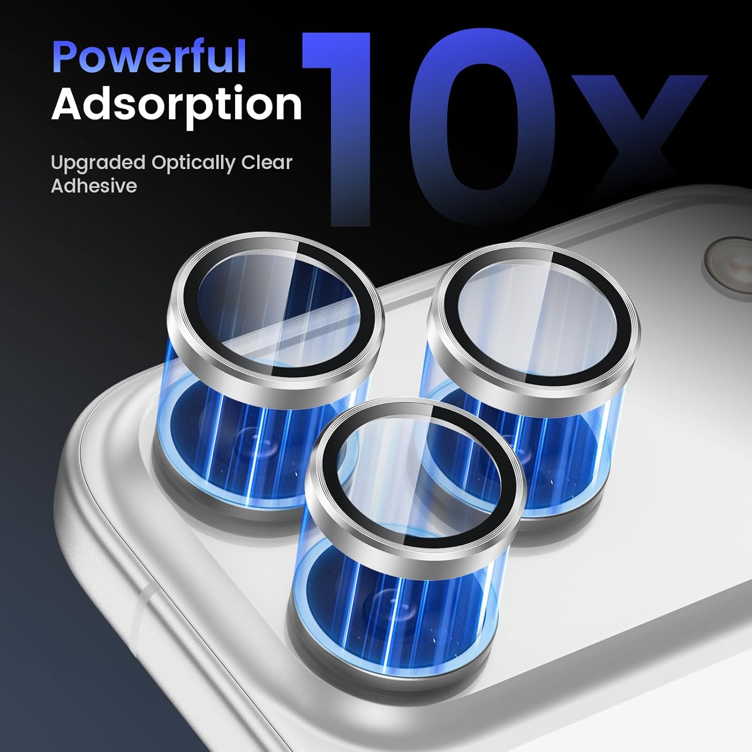 iPhone 18 Pro / Pro Max Eagle Eye AR+AF Camera Lens Protector with Removal Tool [Silver]