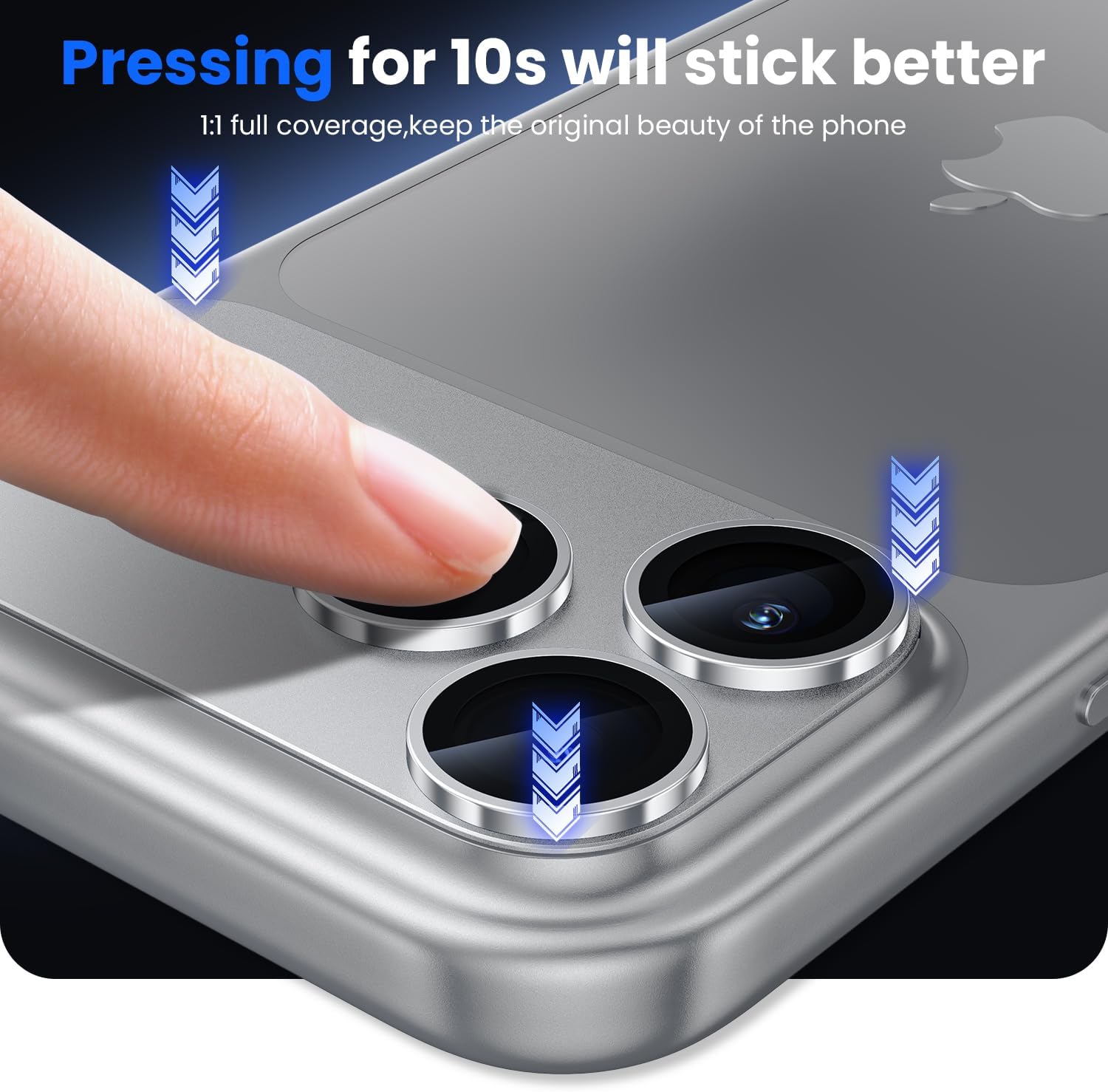 iPhone 18 Pro / Pro Max Eagle Eye AR+AF Camera Lens Protector with Removal Tool [Silver]