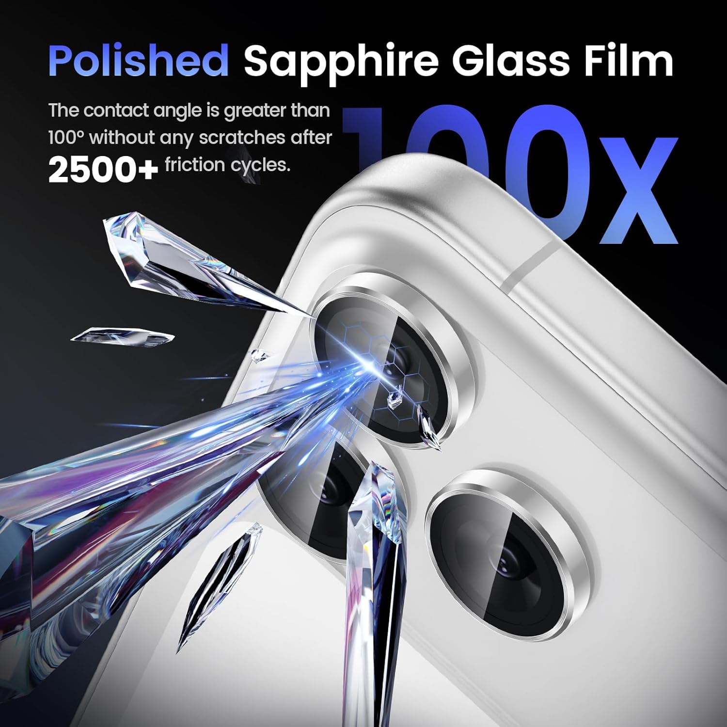 iPhone 18 Pro / Pro Max Eagle Eye AR+AF Camera Lens Protector with Removal Tool [Silver]
