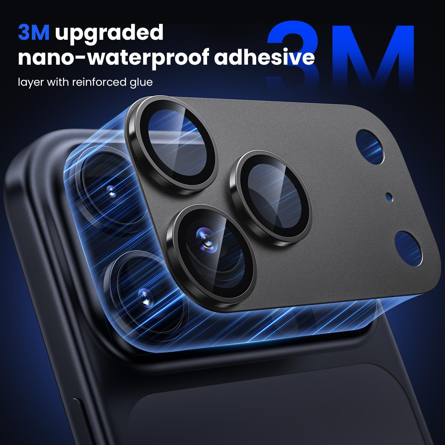 iPhone 18 Pro AR+AF Matte Alloy Camera Island Lens Protector [Black]