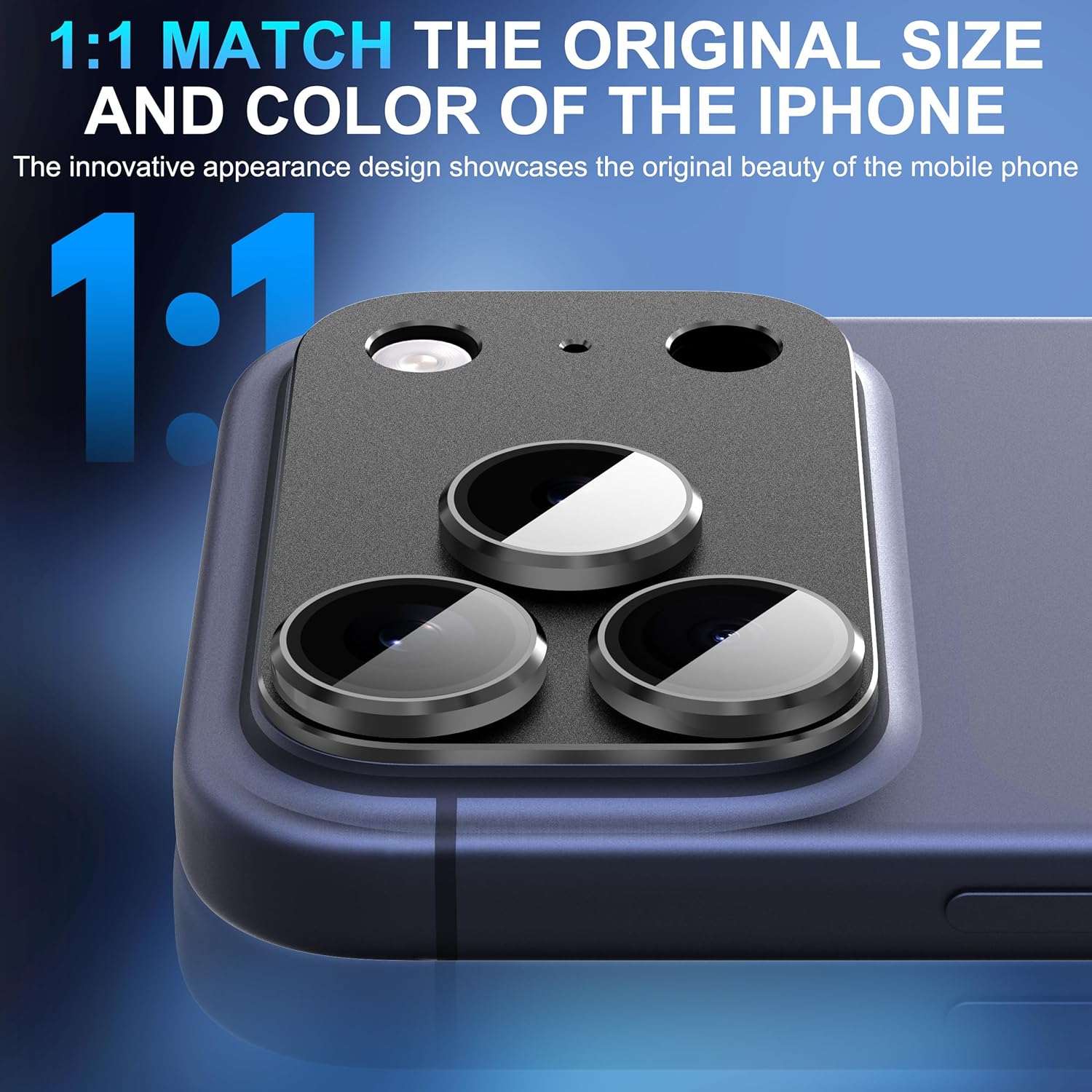 iPhone 18 Pro AR+AF Matte Alloy Camera Island Lens Protector [Black]