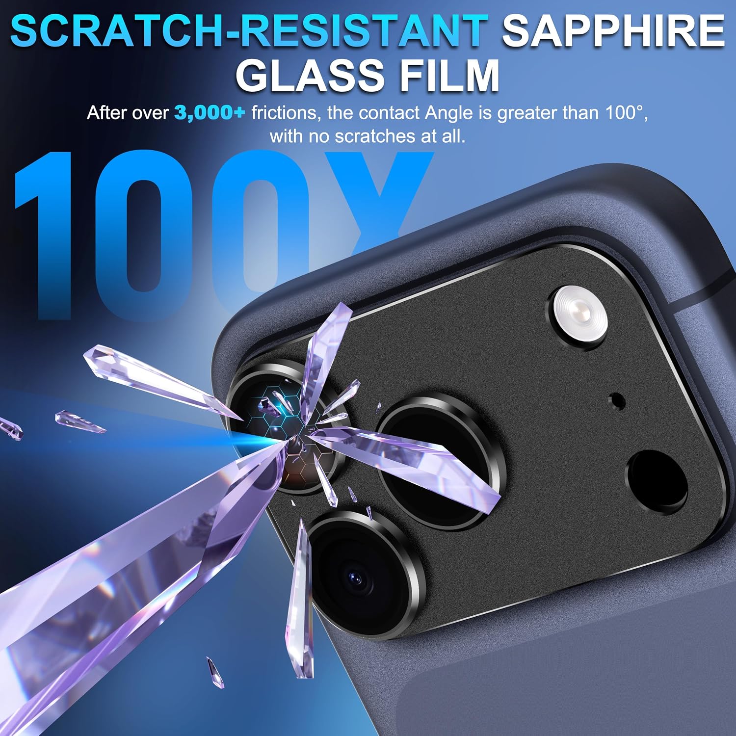 iPhone 18 Pro AR+AF Matte Alloy Camera Island Lens Protector [Black]