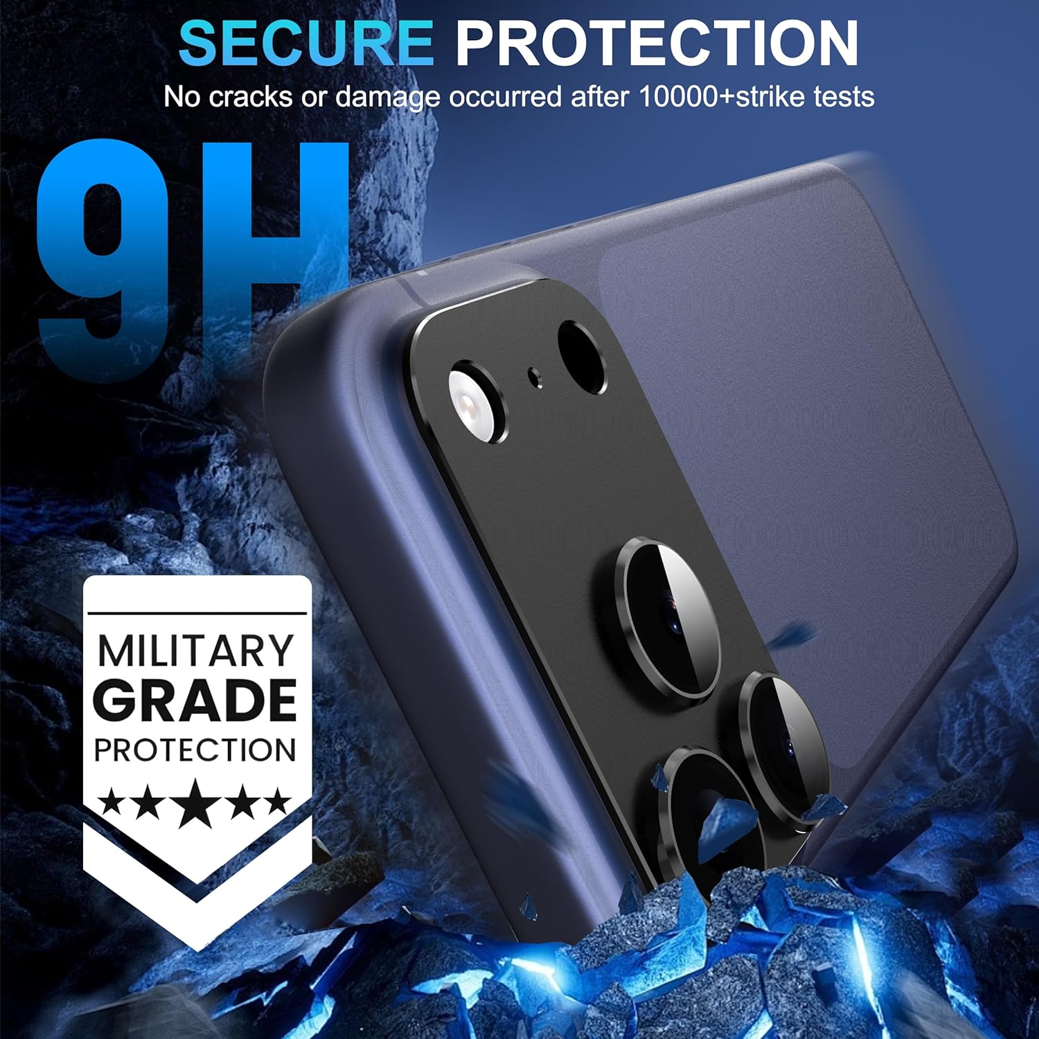 iPhone 18 Pro Max AR+AF Matte Alloy Camera Island Lens Protector [Black]
