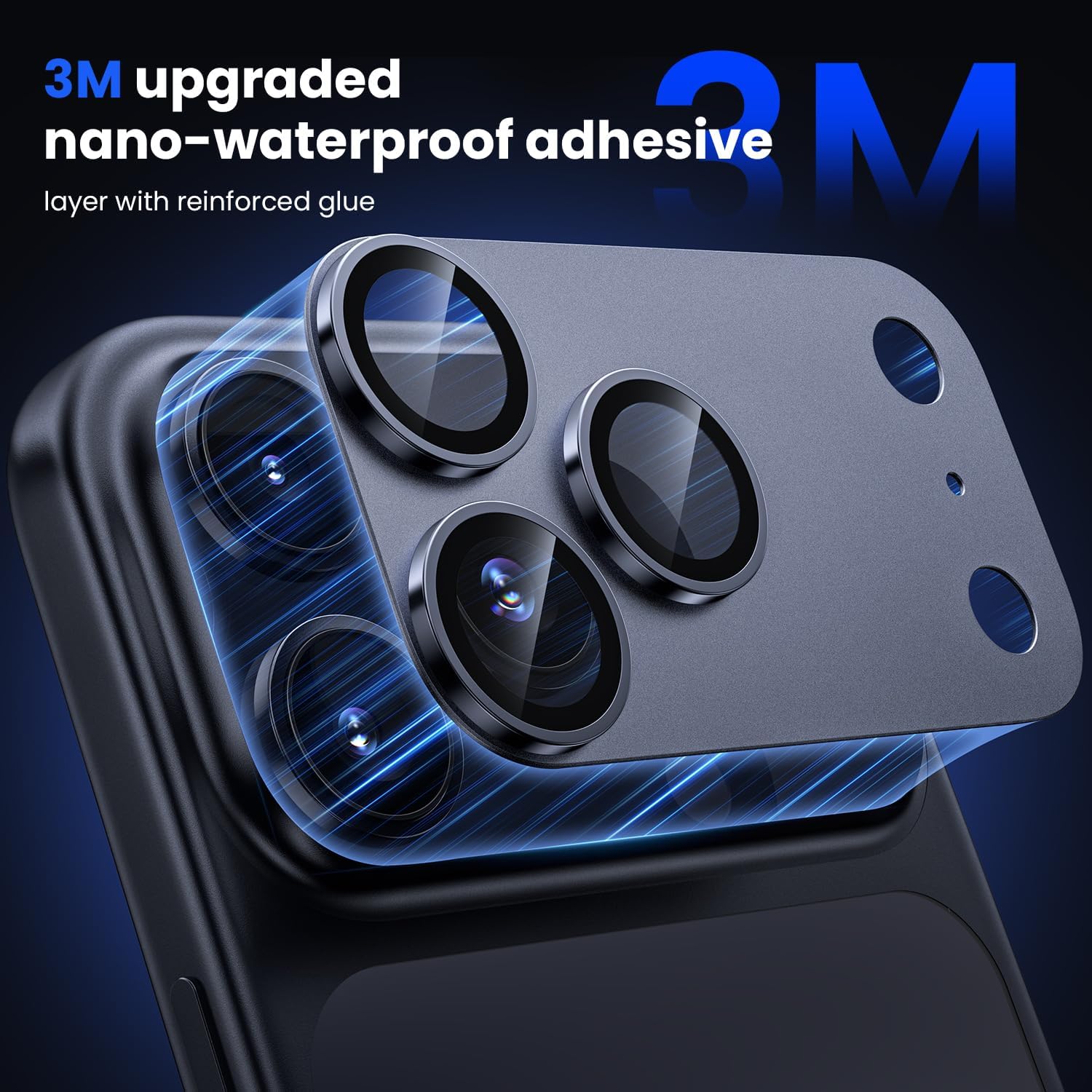 iPhone 18 Pro AR+AF Matte Alloy Camera Island Lens Protector [Light Blue]