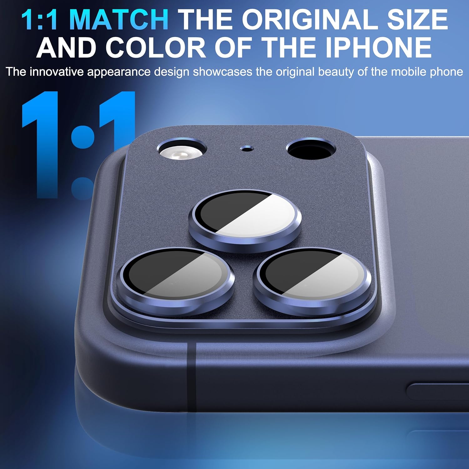 iPhone 18 Pro AR+AF Matte Alloy Camera Island Lens Protector [Light Blue]