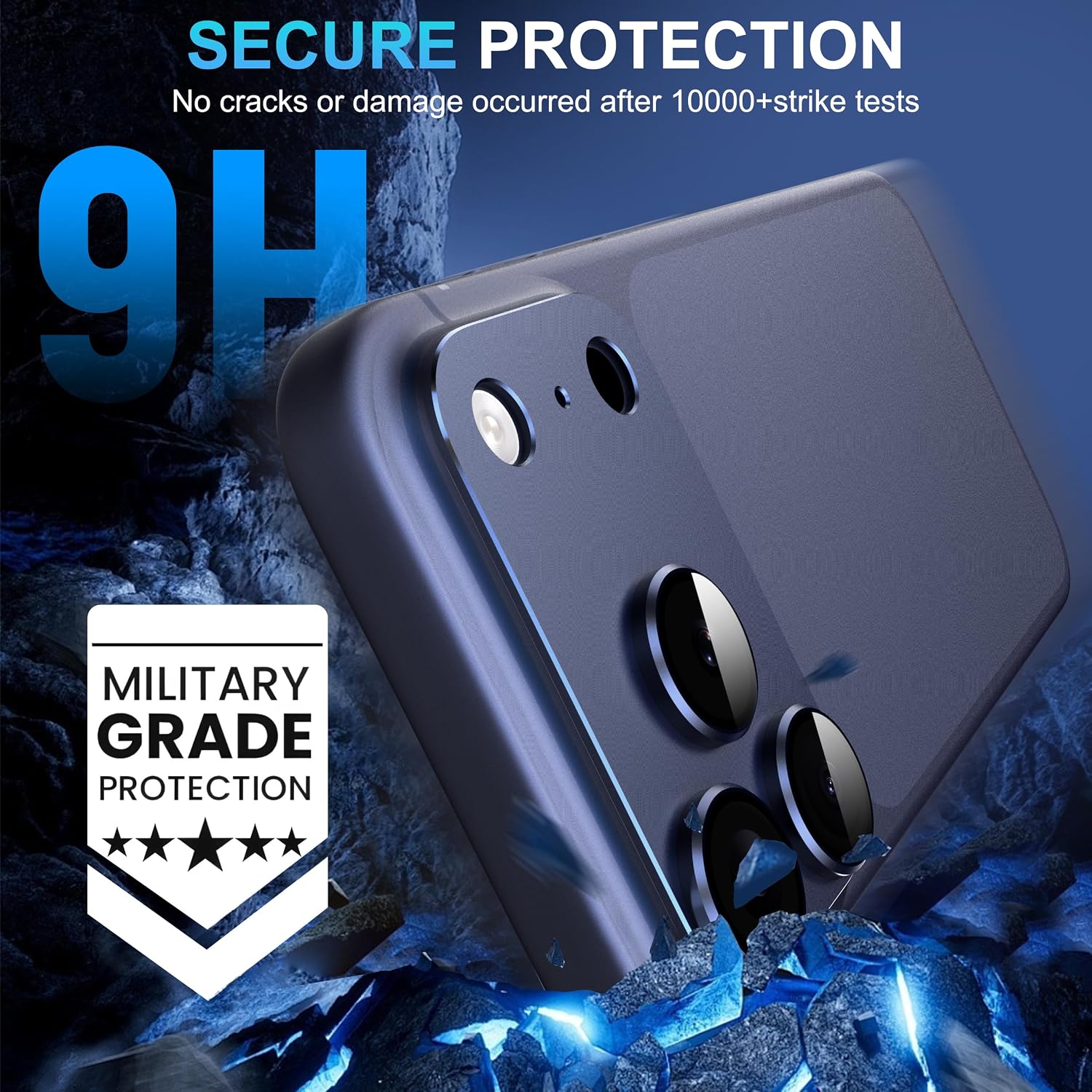 iPhone 18 Pro Max AR+AF Matte Alloy Camera Island Lens Protector [Light Blue]