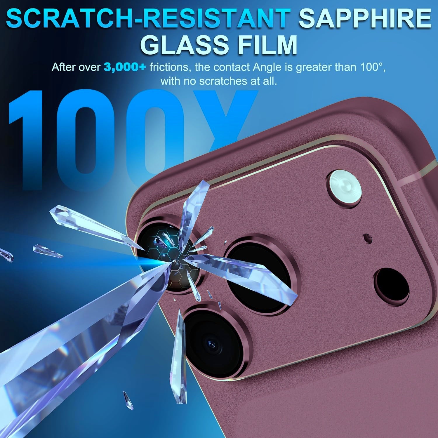 iPhone 18 Pro Max AR+AF Matte Alloy Camera Island Lens Protector [Dark Cherry]