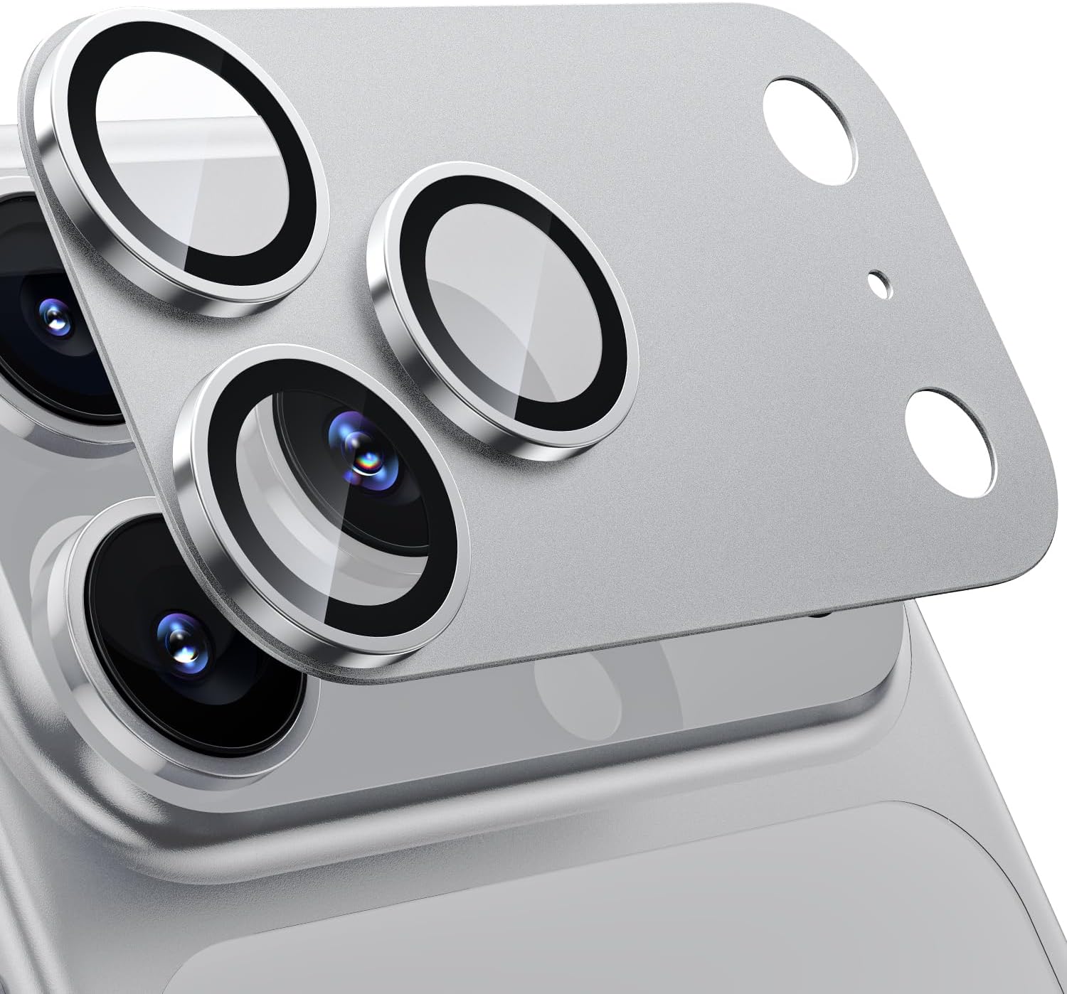 iPhone 18 Pro AR+AF Matte Alloy Camera Island Lens Protector [Silver]