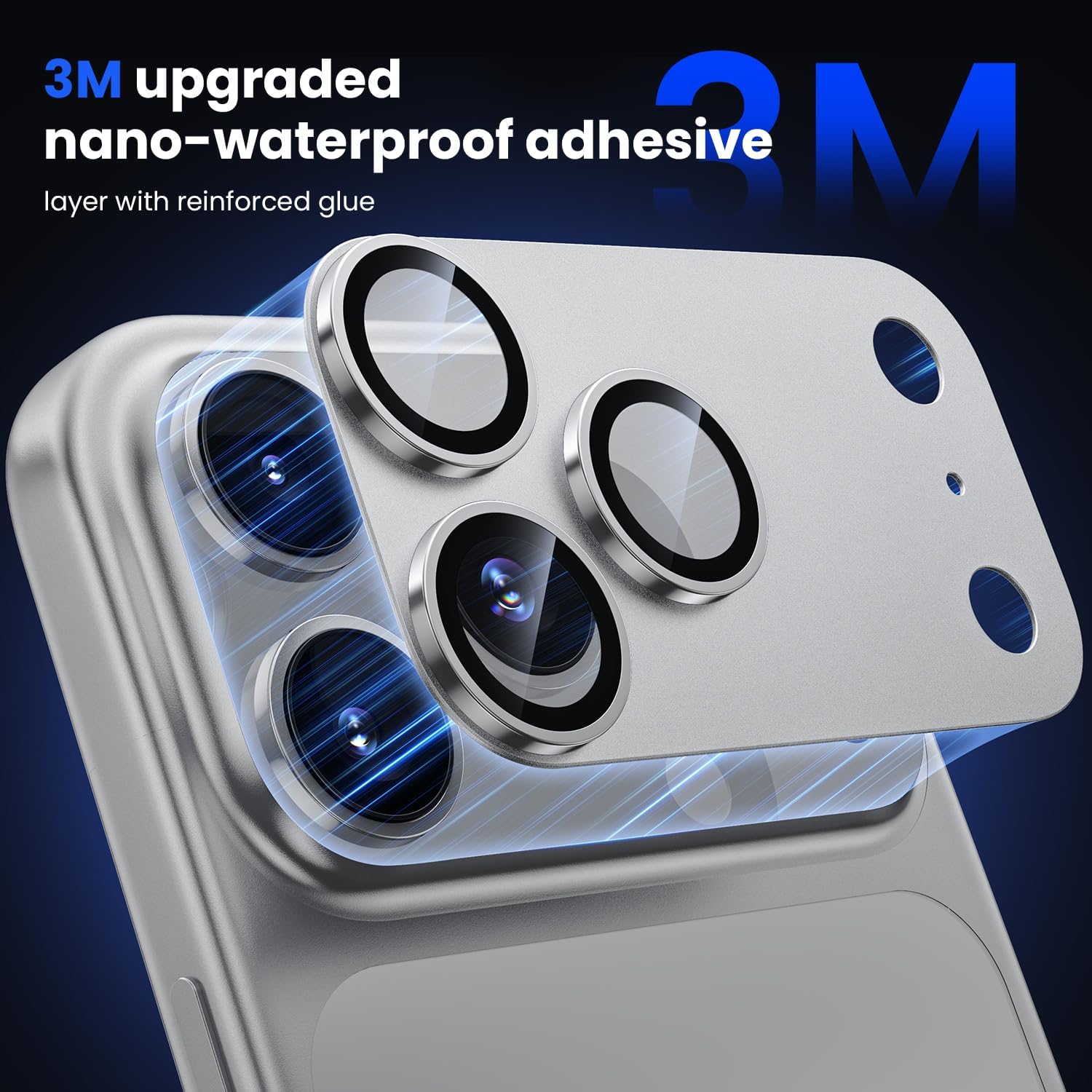 iPhone 18 Pro AR+AF Matte Alloy Camera Island Lens Protector [Silver]