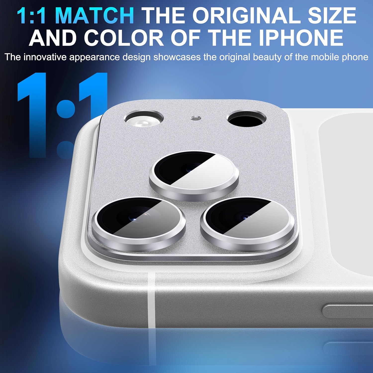 iPhone 18 Pro AR+AF Matte Alloy Camera Island Lens Protector [Silver]