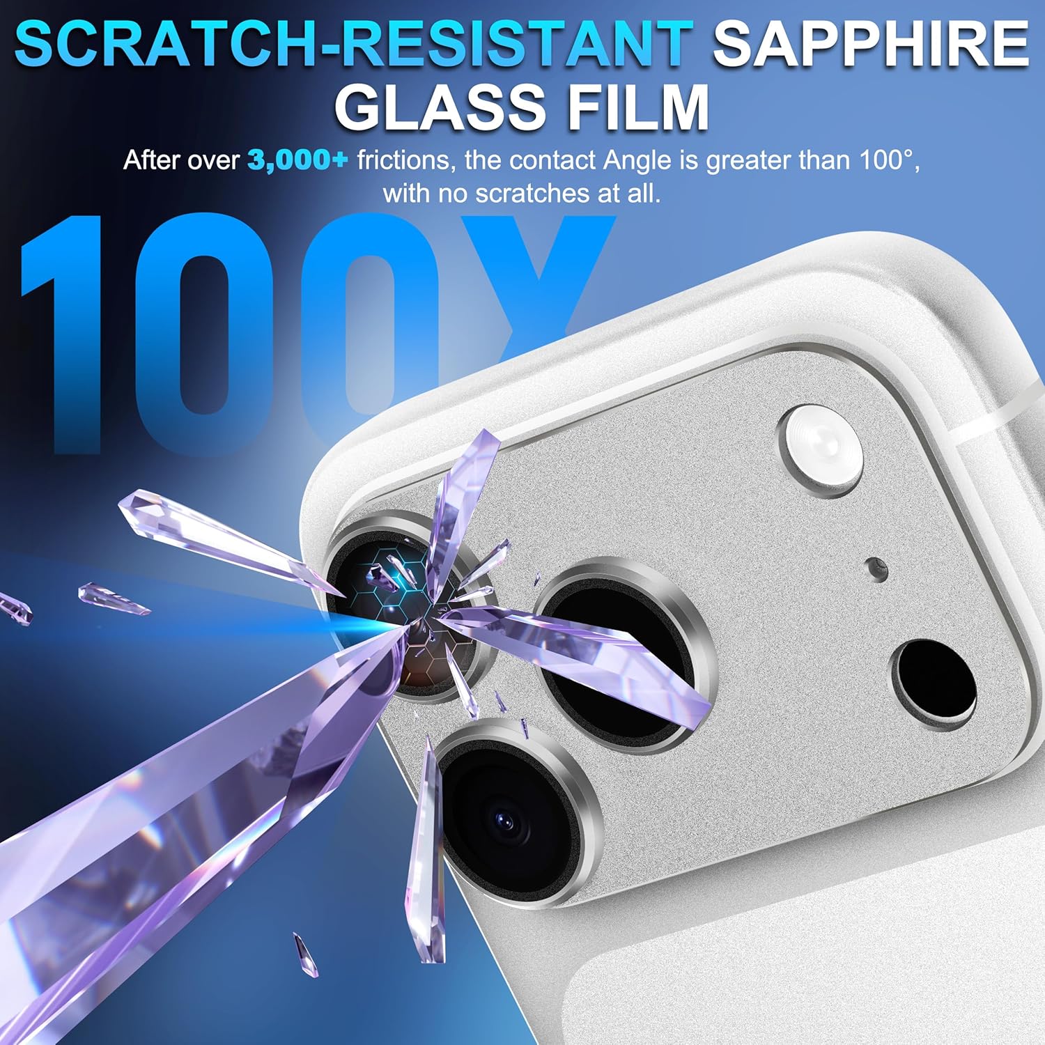 iPhone 18 Pro AR+AF Matte Alloy Camera Island Lens Protector [Silver]