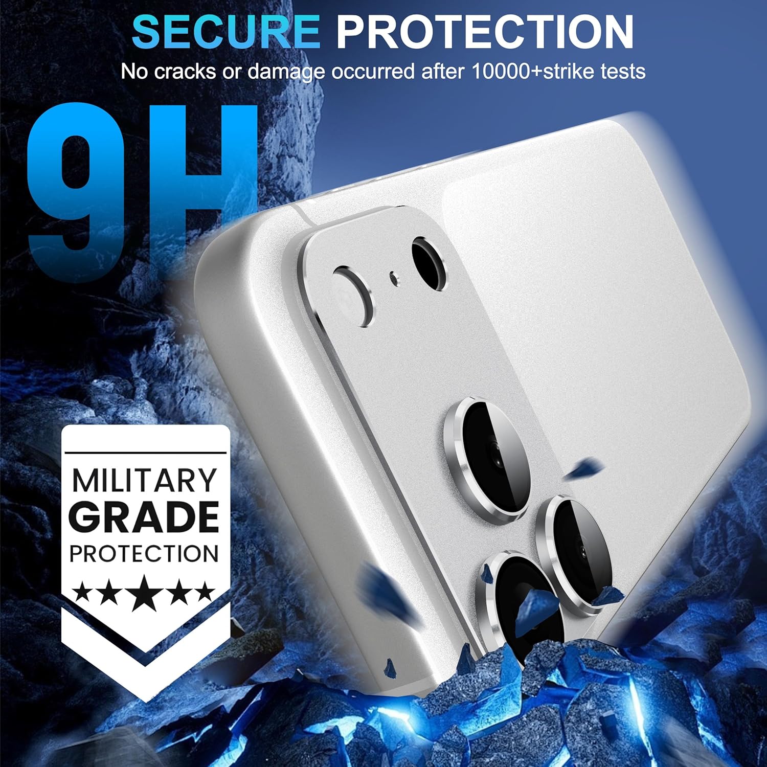 iPhone 18 Pro Max AR+AF Matte Alloy Camera Island Lens Protector [Silver]