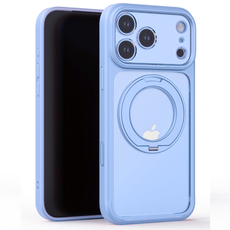 iPhone 18 Pro Clear MagSafe 360° Rotating Ring Stand Case [Light Blue]