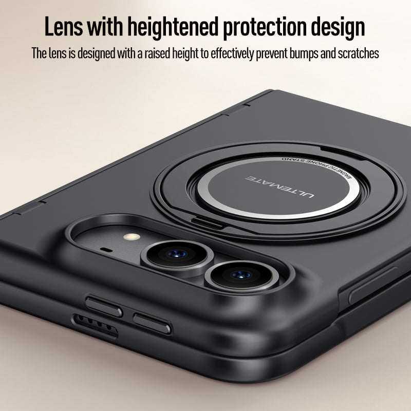 iPhone Duo 360° Rotating MagSafe Case with Retractable Hand Strap & Built-in Glass [Black]